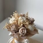 Mini Candle box kwiatowy-beżowy