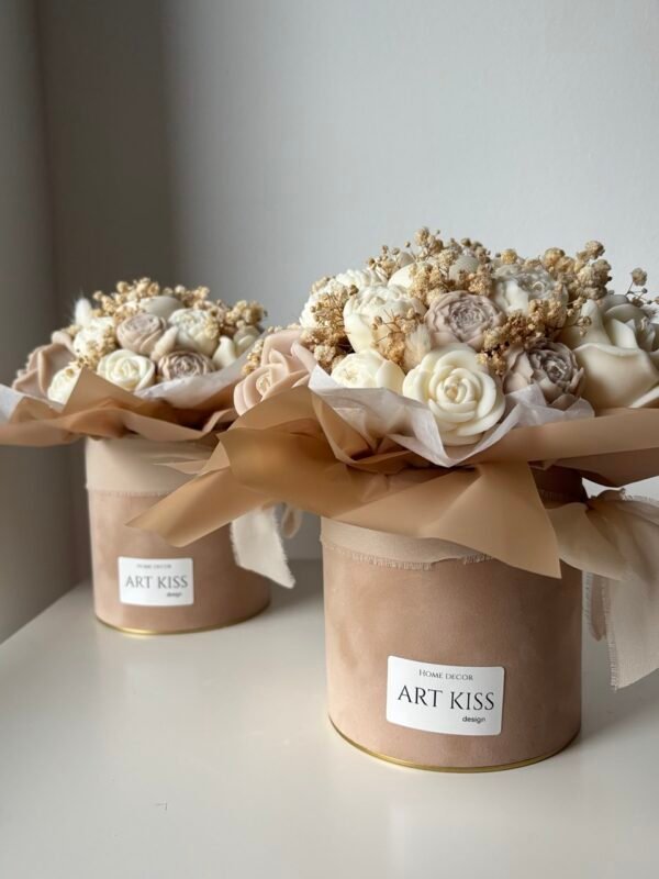 Flower Box M Beż welur