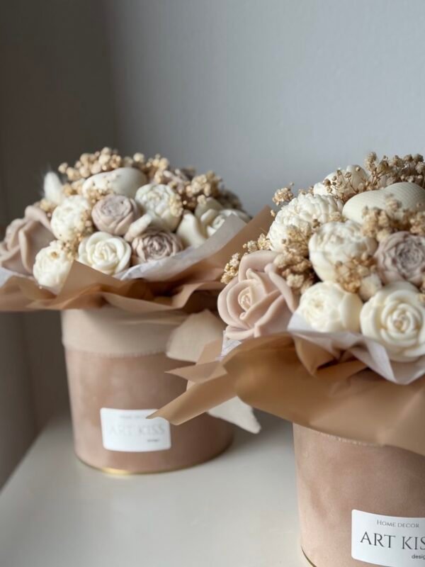 Flower Box M Beż welur