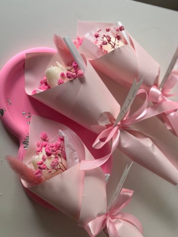 Mini bukiecik różowy