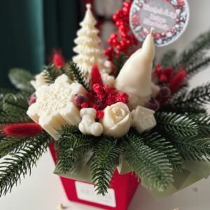 Świąteczny flower box - świece sojowe