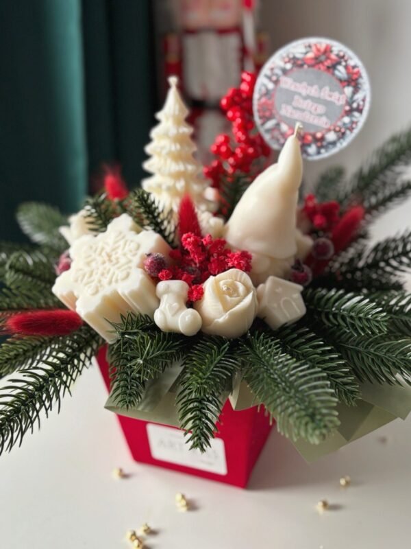 Świąteczny flower box - świece sojowe