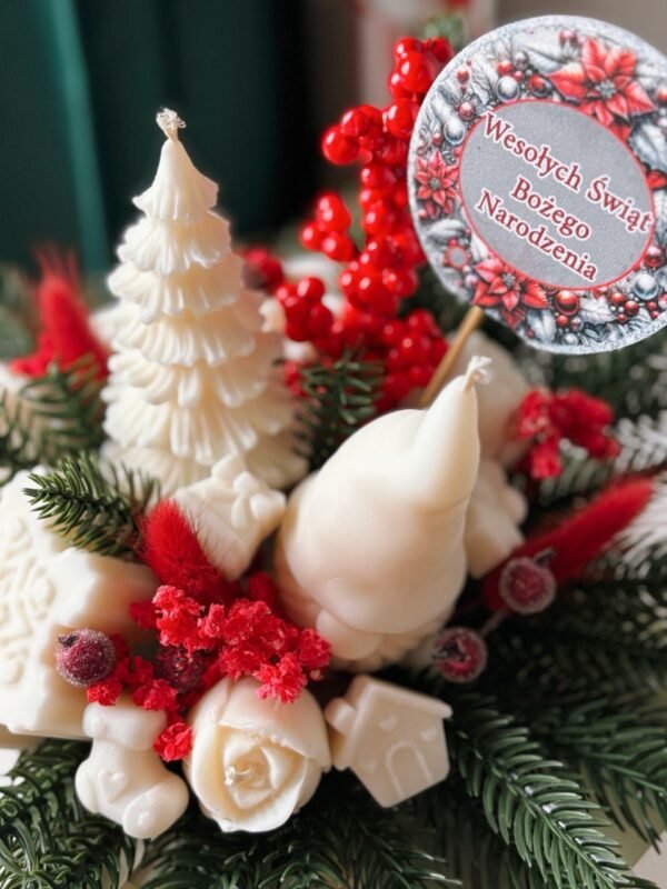 Świąteczny flower box - świece sojowe