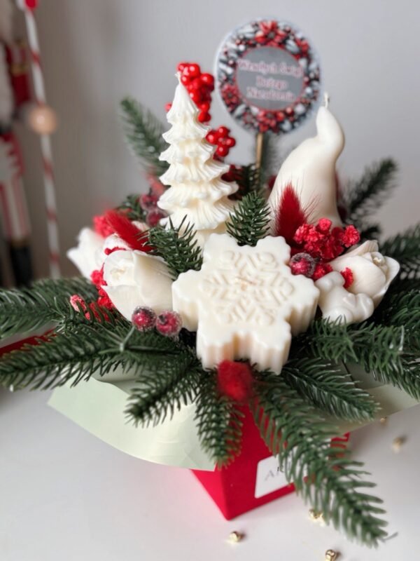 Świąteczny flower box - świece sojowe