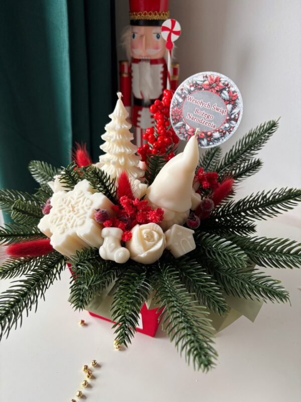 Świąteczny flower box - świece sojowe