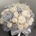 Flower Box L - Świece Sojowe w Odcieniach Szarości