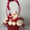 Flower Box ze swiec sojowych - Czerwony koszyk