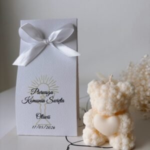 Miś różany - Pamiątka dla Gości na Pierwszą Komunię Świętą