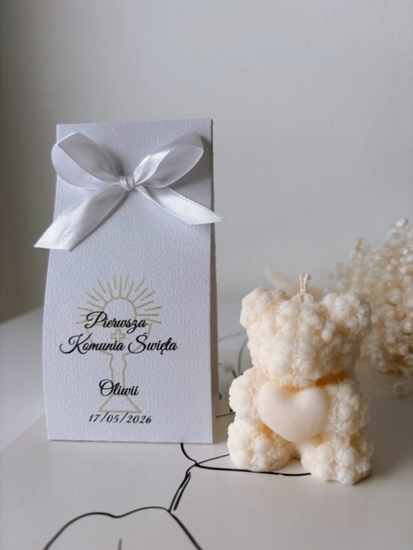 Miś różany - Pamiątka dla Gości na Pierwszą Komunię Świętą
